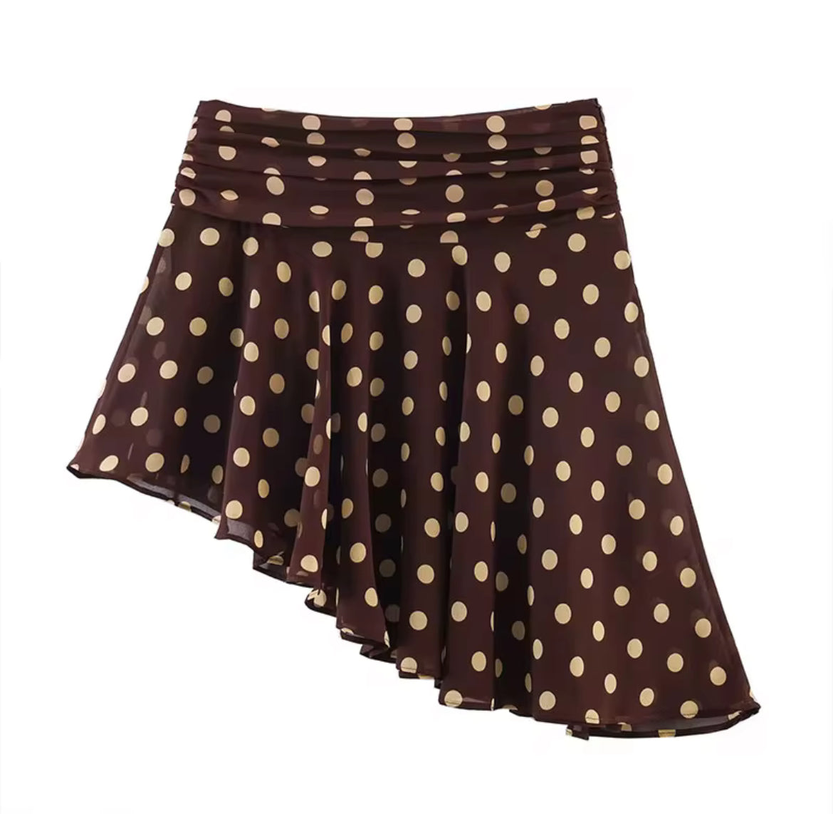Jupe à pois asymétrique